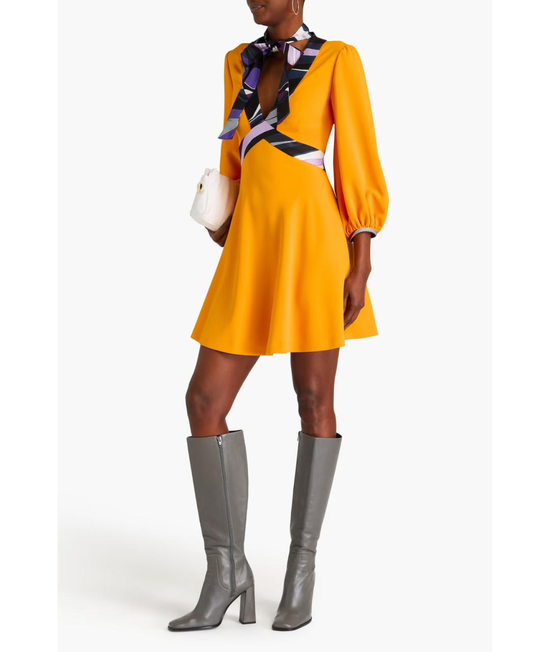 EMILIO PUCCI Оранжевое коктейльное платье, фото 2