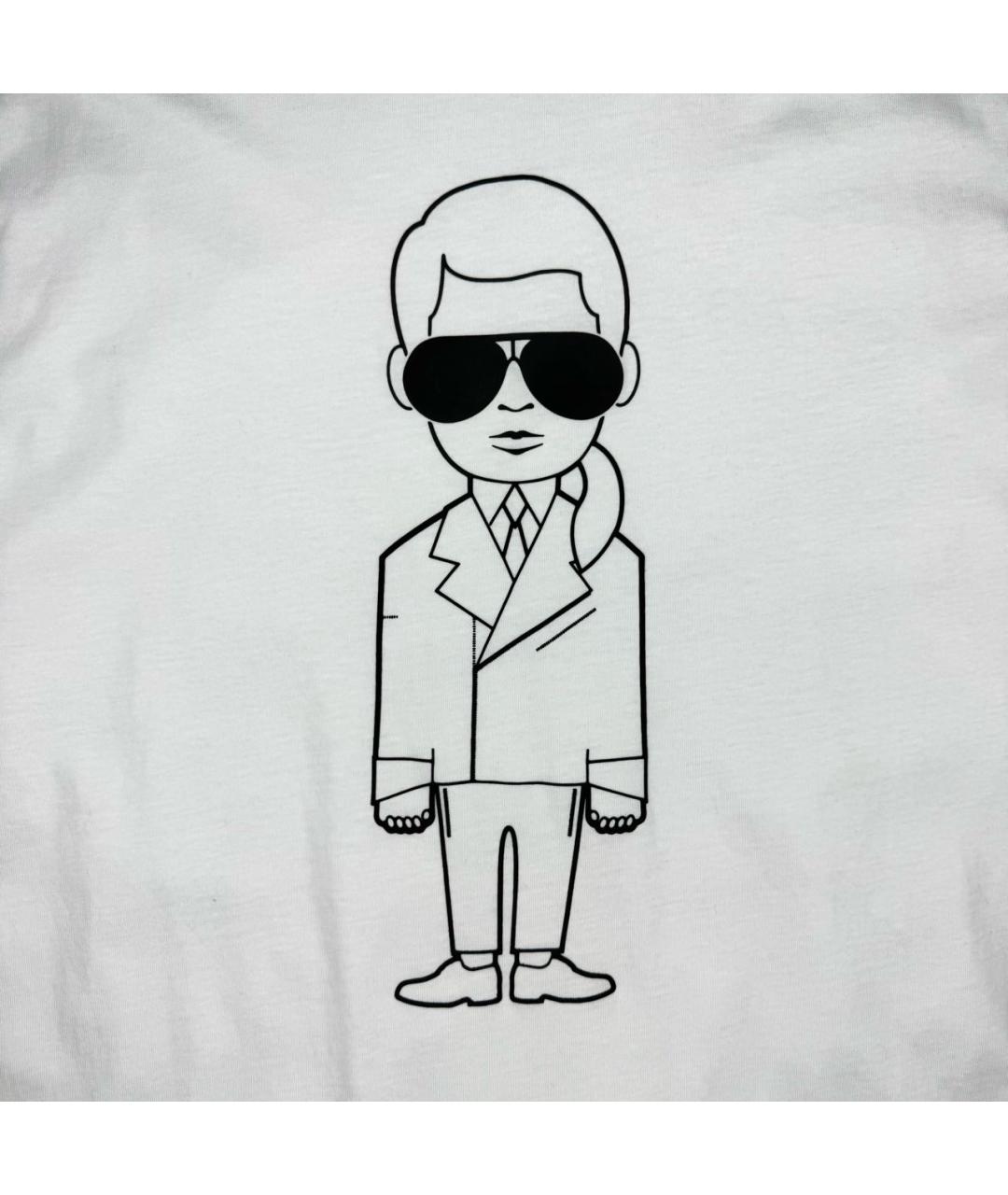 KARL LAGERFELD Белая хлопковая футболка, фото 2