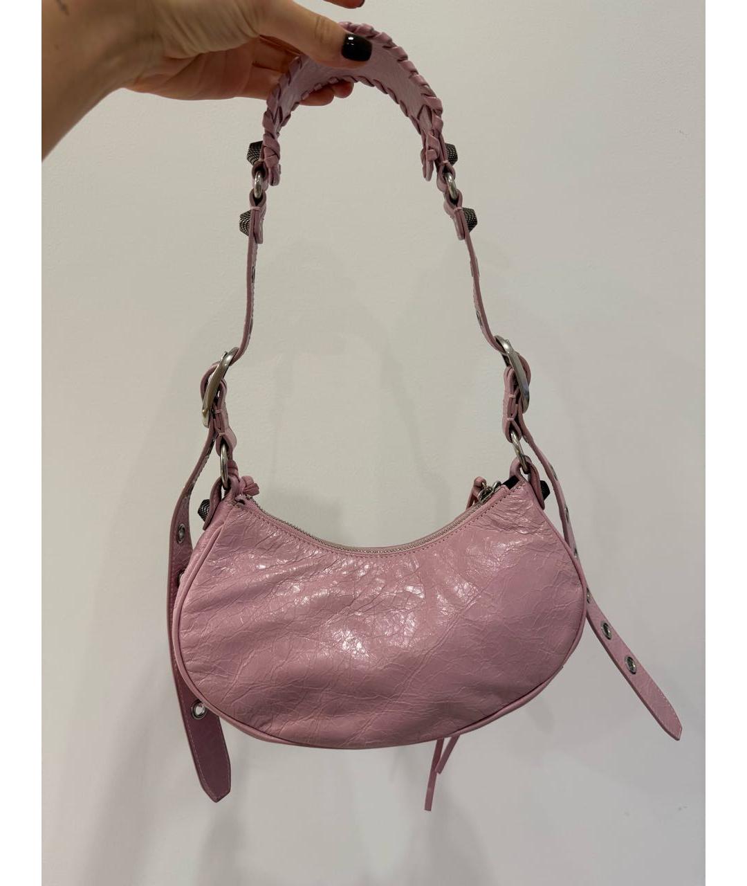 BALENCIAGA Розовая кожаная сумка через плечо, фото 3