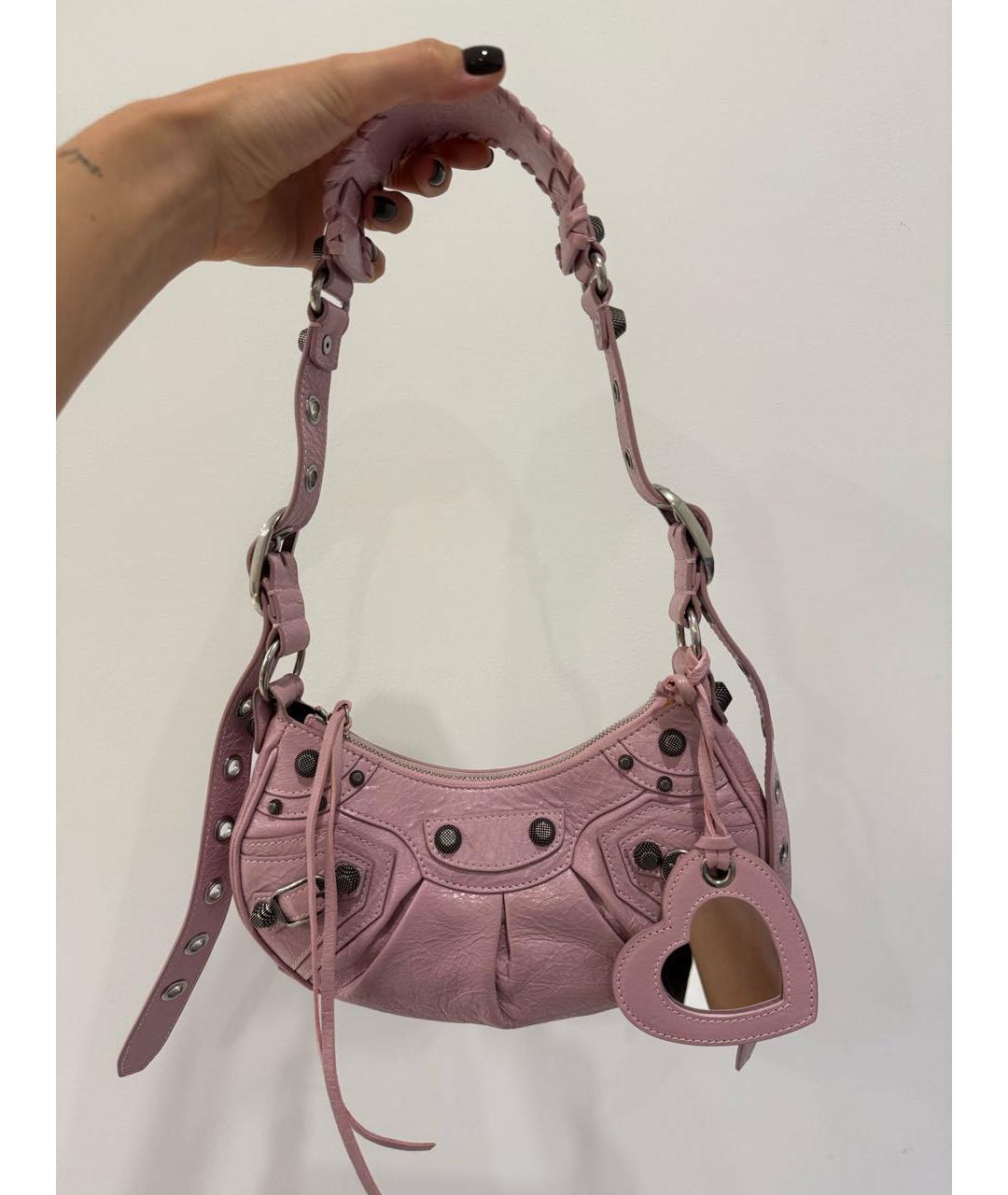 BALENCIAGA Розовая кожаная сумка через плечо, фото 5