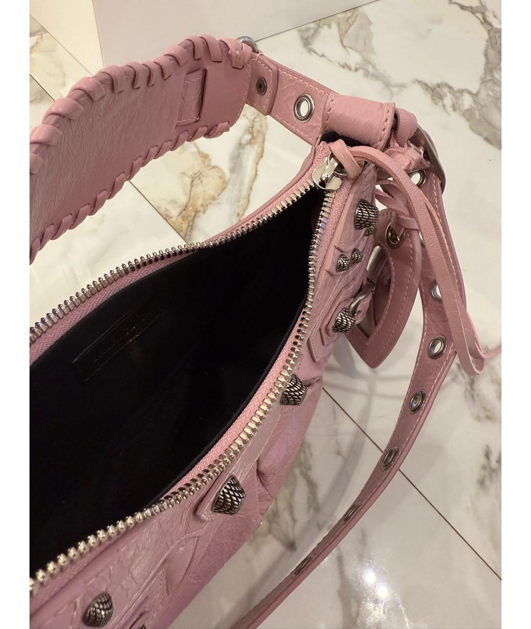 BALENCIAGA Розовая кожаная сумка через плечо, фото 4