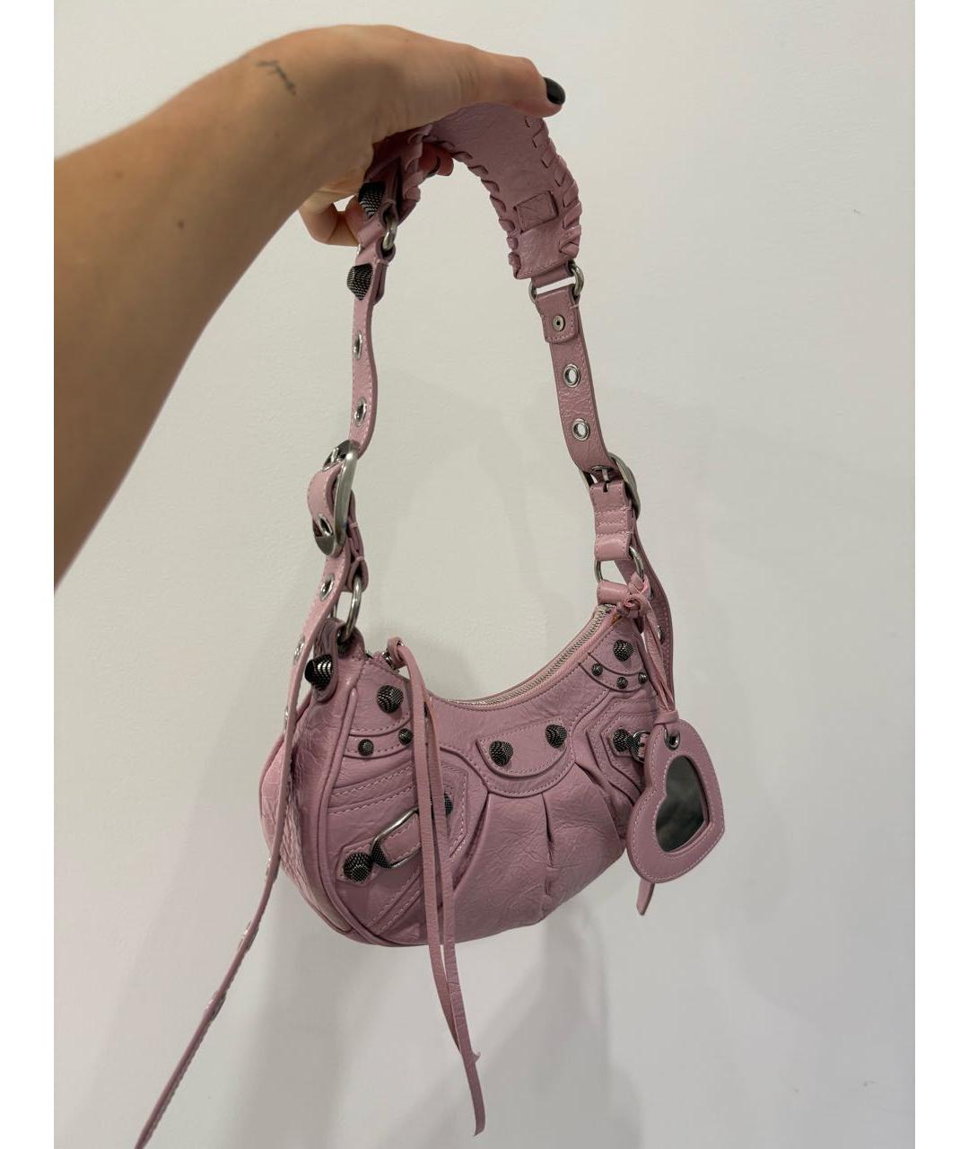 BALENCIAGA Розовая кожаная сумка через плечо, фото 2