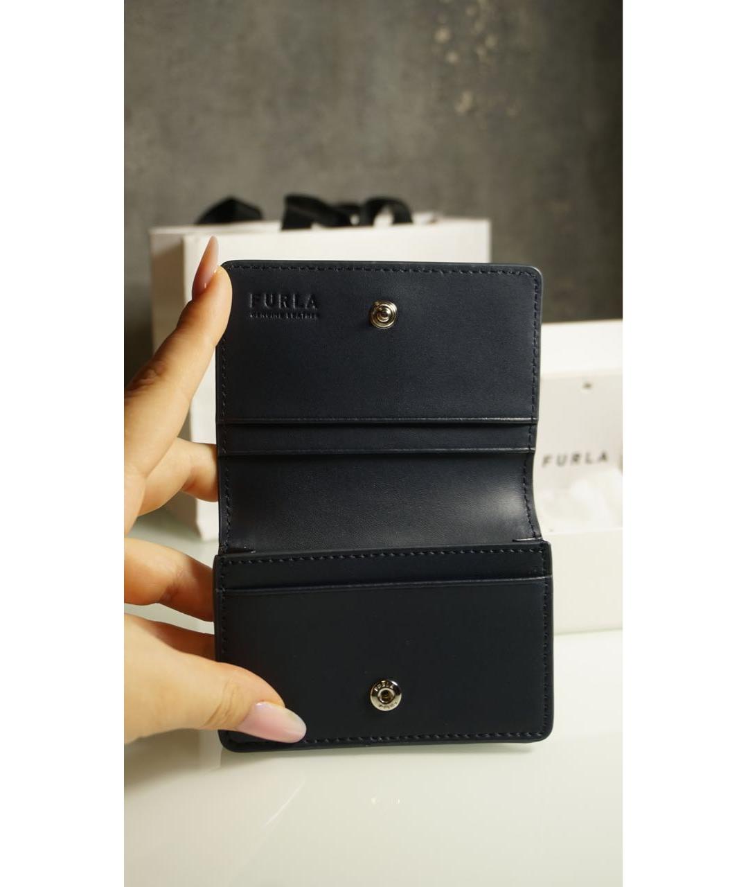 FURLA Темно-синий кожаный кошелек, фото 5