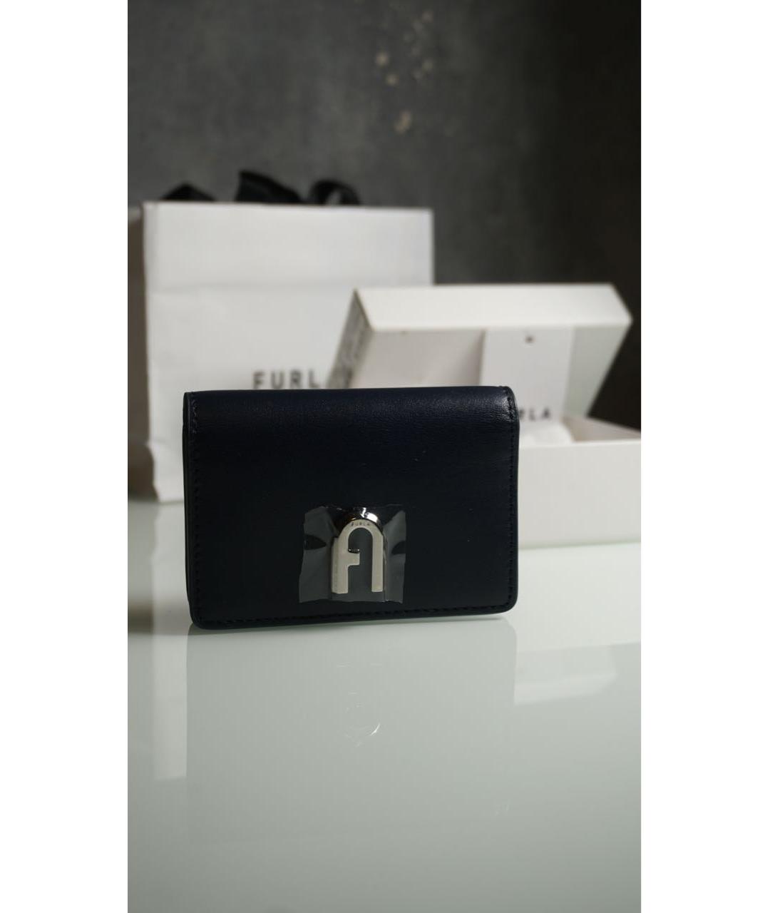 FURLA Темно-синий кожаный кошелек, фото 2