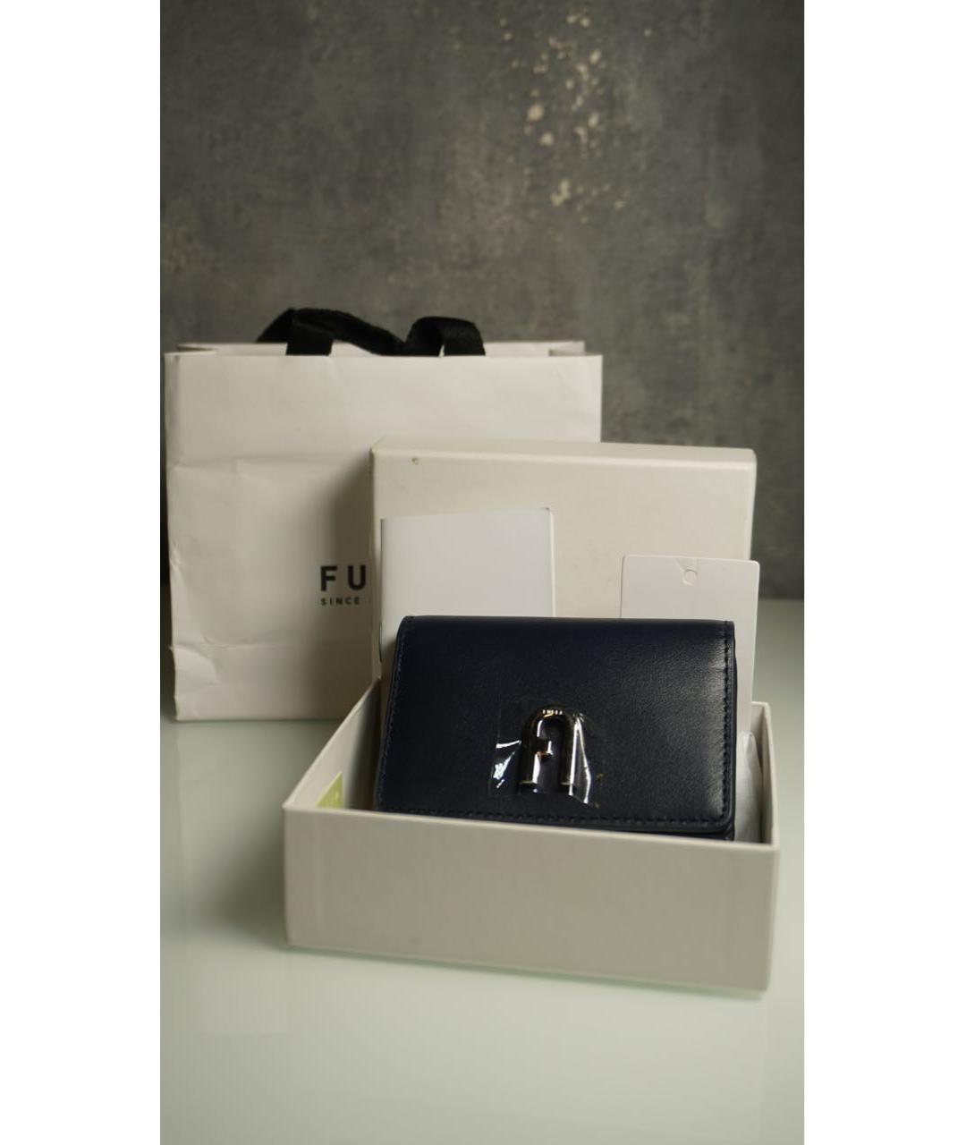 FURLA Темно-синий кожаный кошелек, фото 3