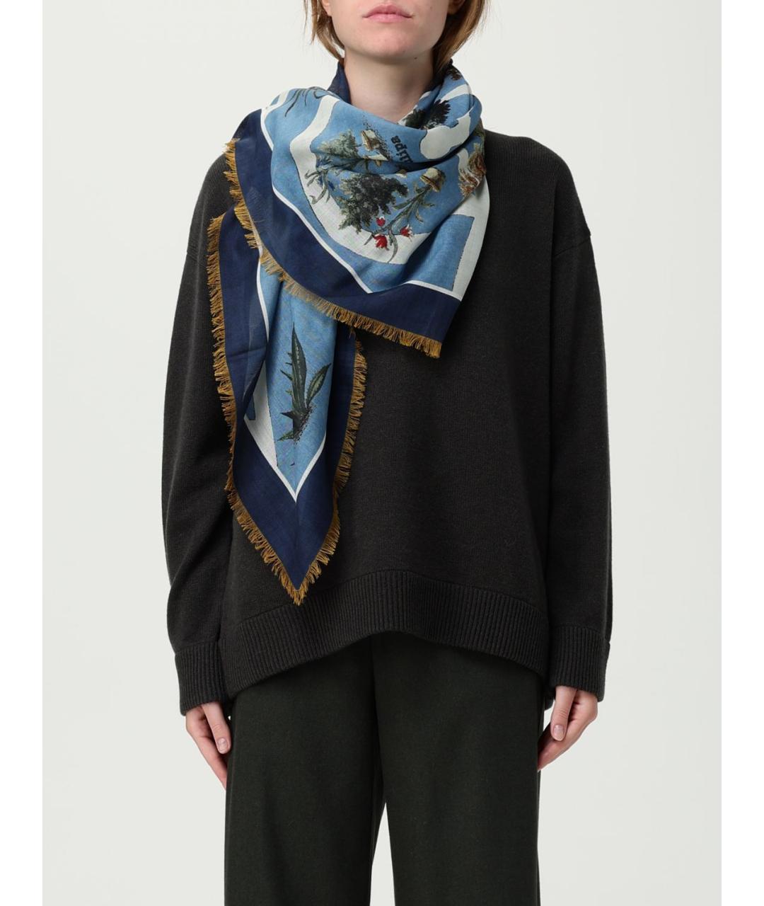 MAX MARA Синий шарф, фото 2