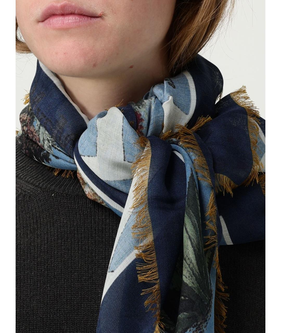 MAX MARA Синий шарф, фото 4