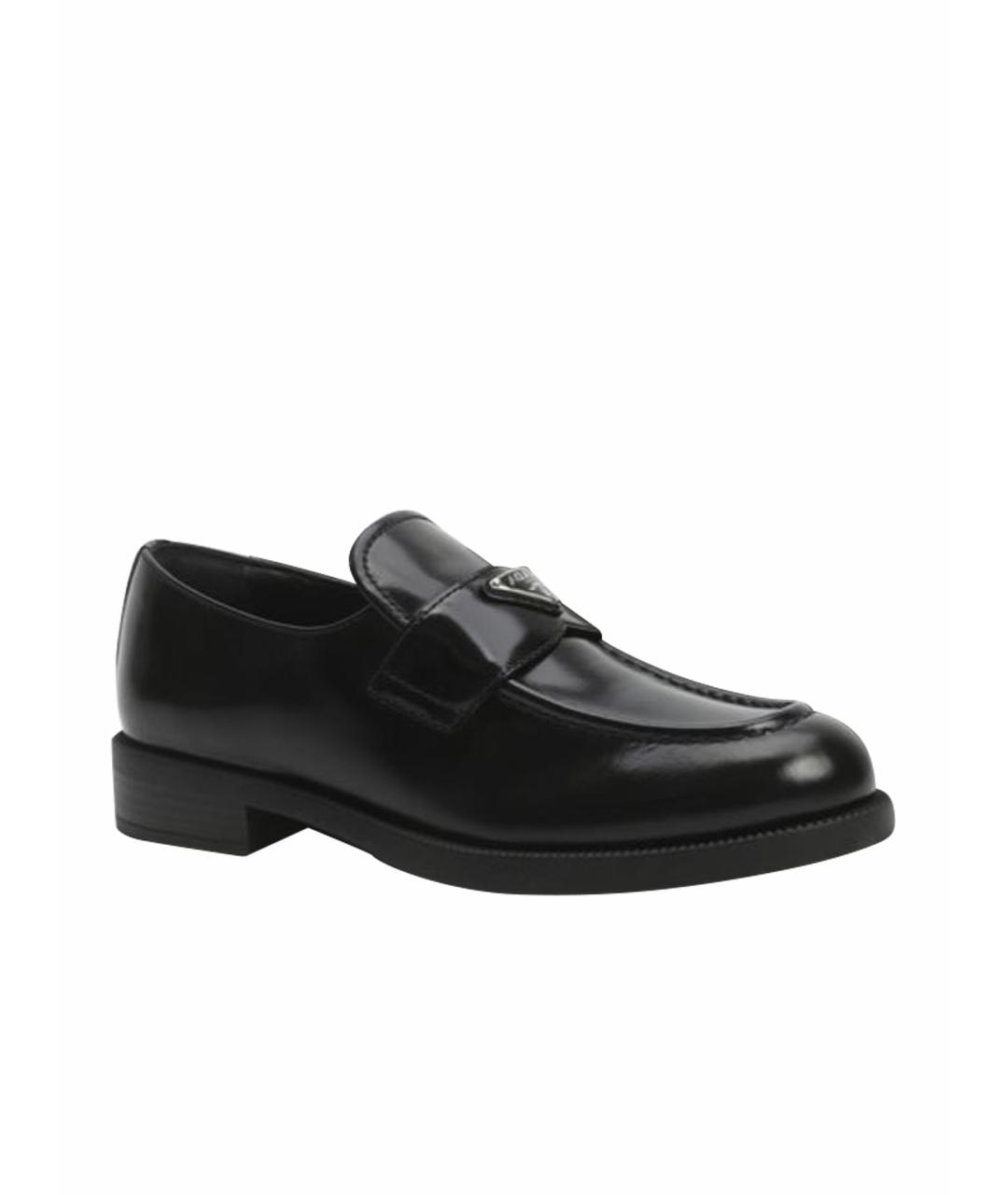 PRADA Черные кожаные лоферы, фото 1