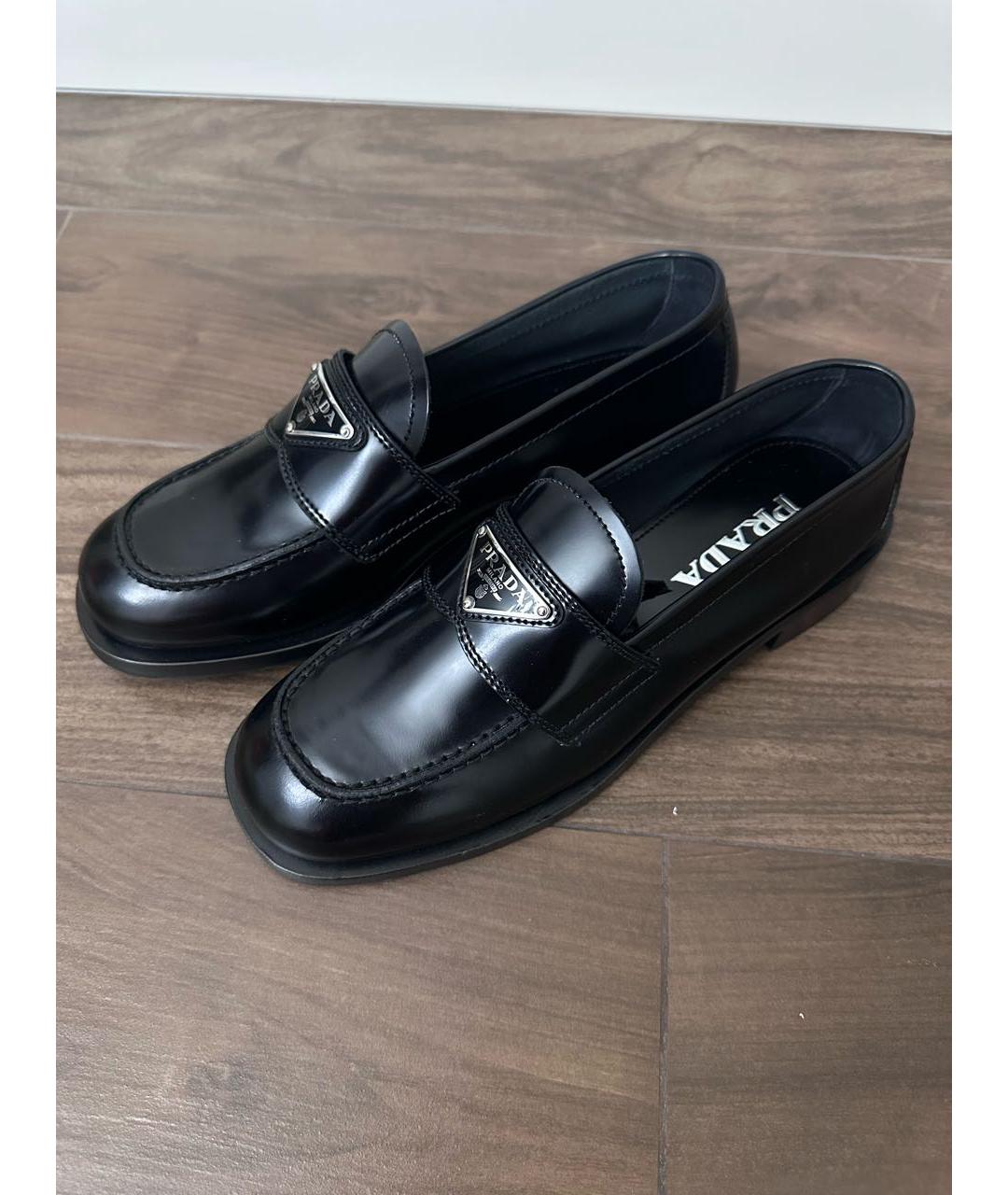 PRADA Черные кожаные лоферы, фото 4