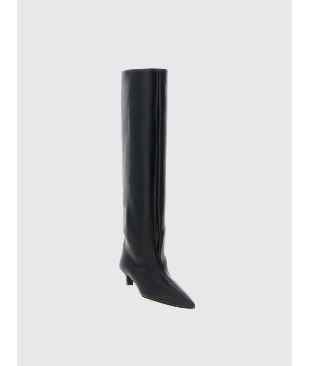 JIL SANDER Черные кожаные сапоги, фото 2