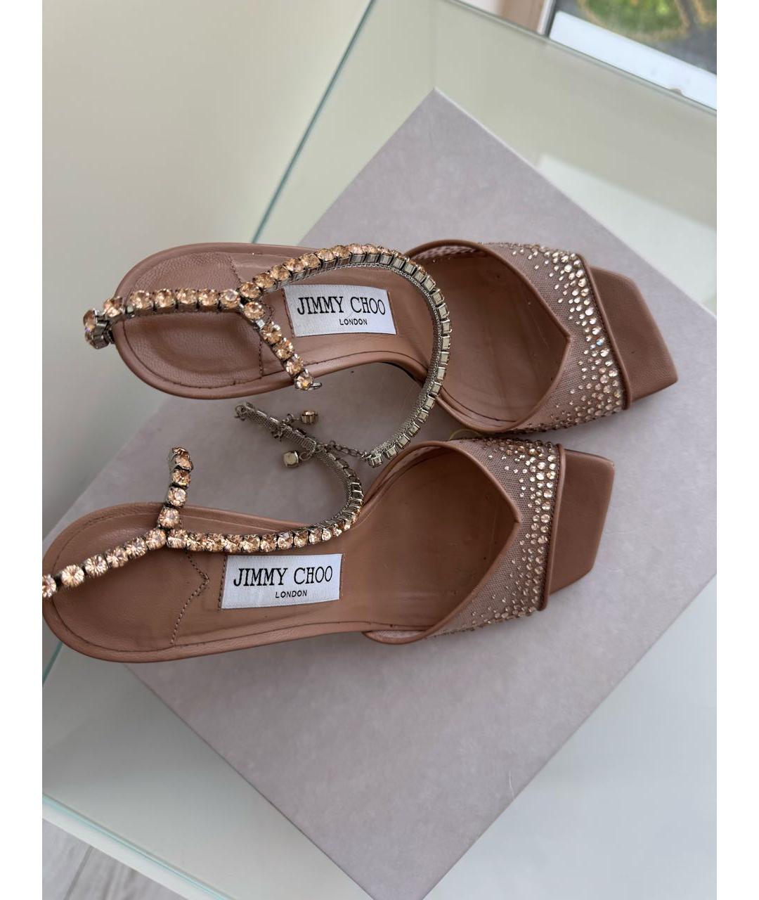 JIMMY CHOO Бежевые босоножки, фото 2