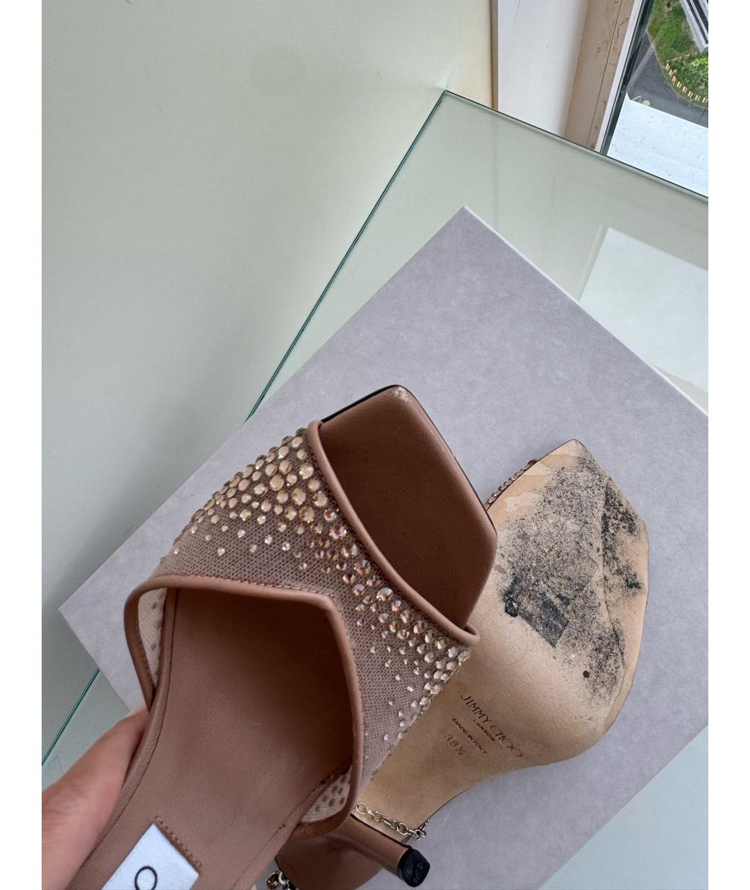JIMMY CHOO Бежевые босоножки, фото 4