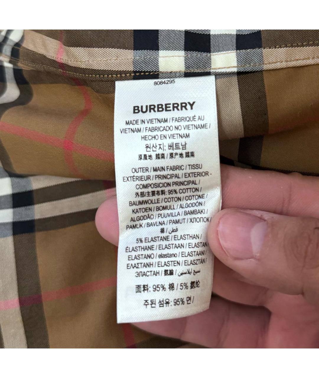 BURBERRY Коричневая хлопковая кэжуал рубашка, фото 2