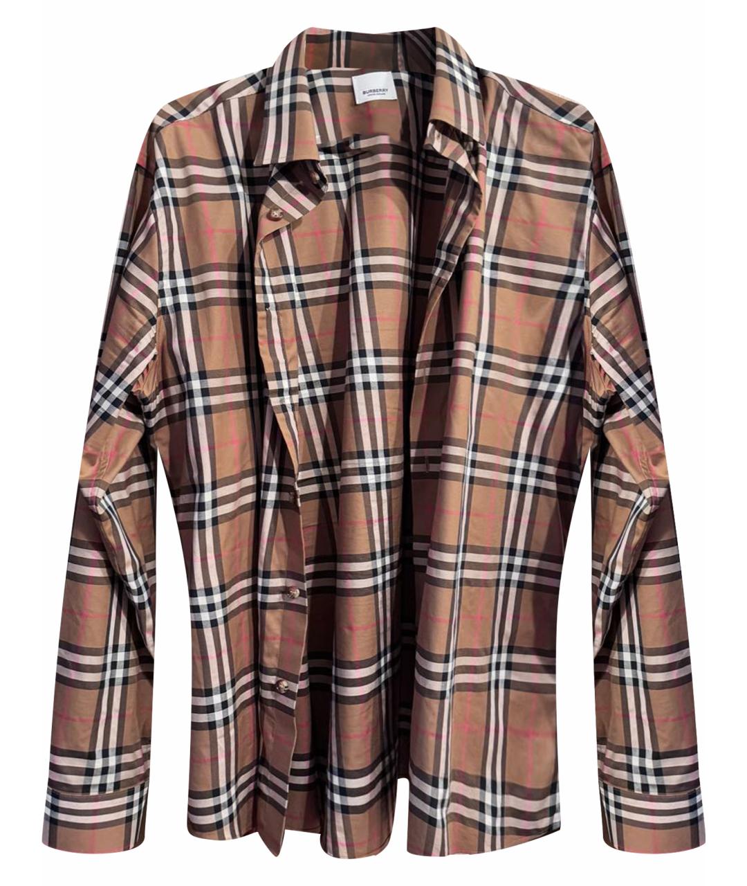 BURBERRY Коричневая хлопковая кэжуал рубашка, фото 1