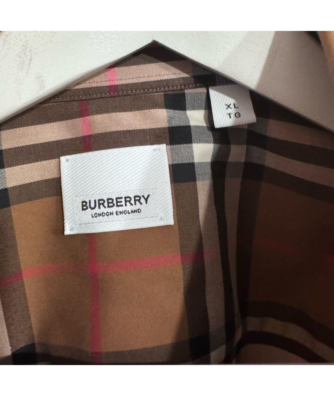 BURBERRY Коричневая хлопковая кэжуал рубашка, фото 3