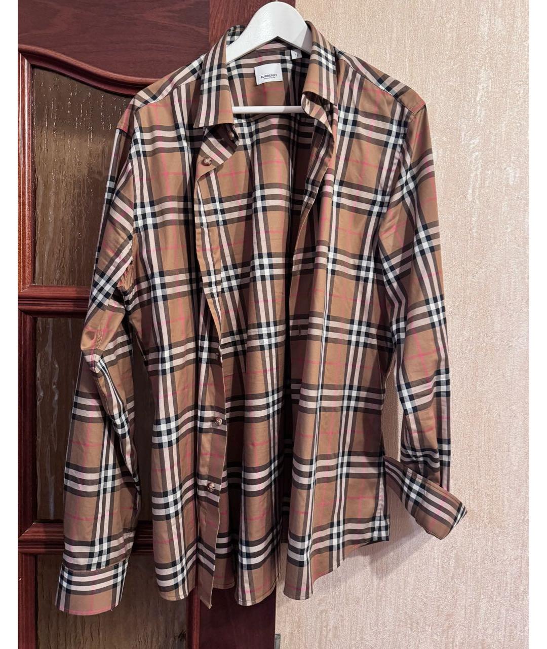 BURBERRY Коричневая хлопковая кэжуал рубашка, фото 4
