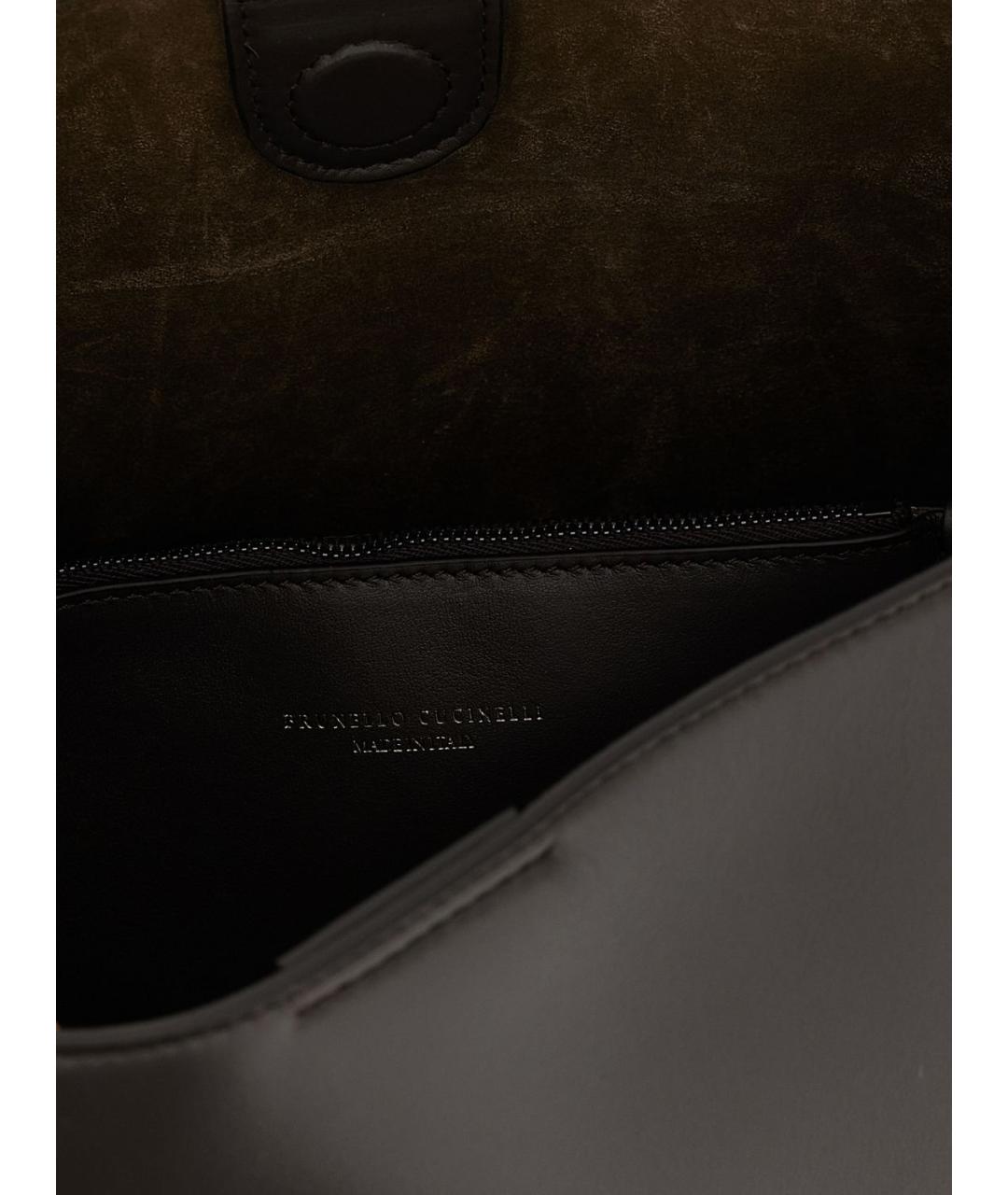 BRUNELLO CUCINELLI Коричневая кожаная сумка тоут, фото 4