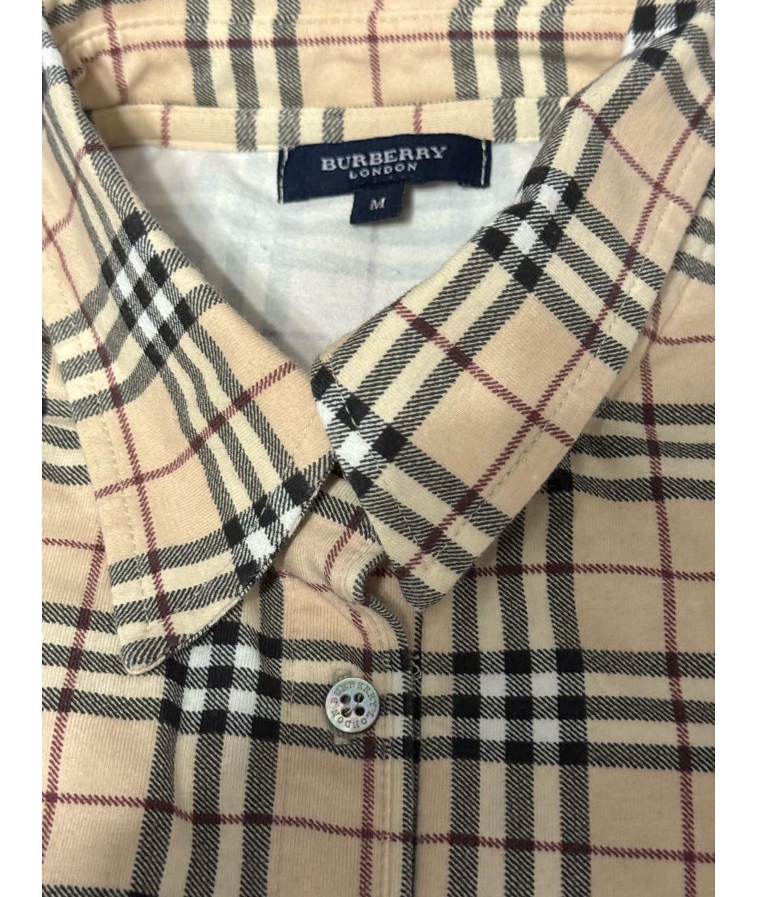 BURBERRY Бежевая хлопковая рубашка, фото 2