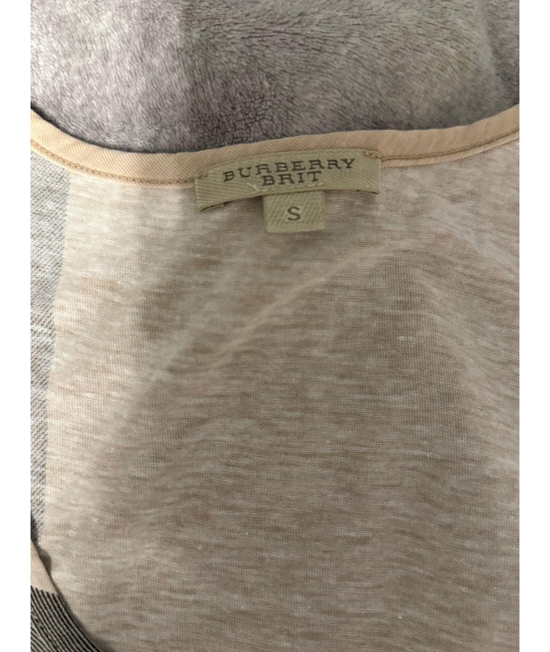 BURBERRY Бежевое хлопковое повседневное платье, фото 2