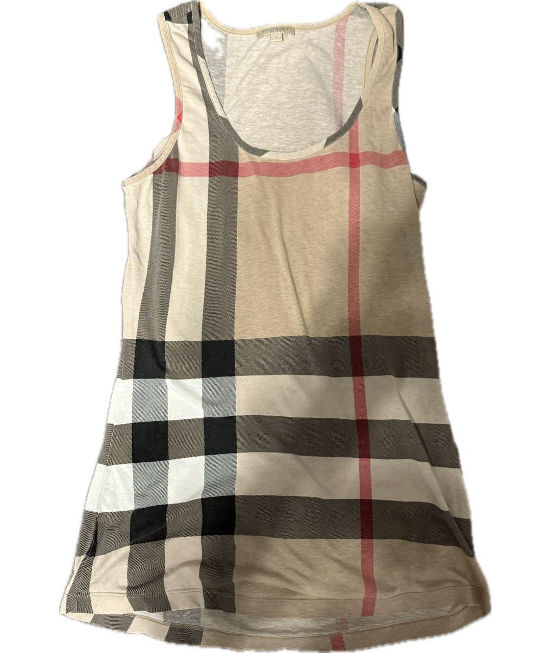 BURBERRY Бежевое хлопковое повседневное платье, фото 1