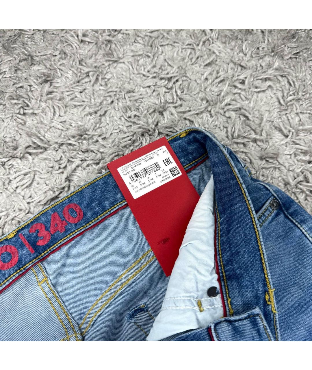 HUGO BOSS Синие хлопковые прямые джинсы, фото 6