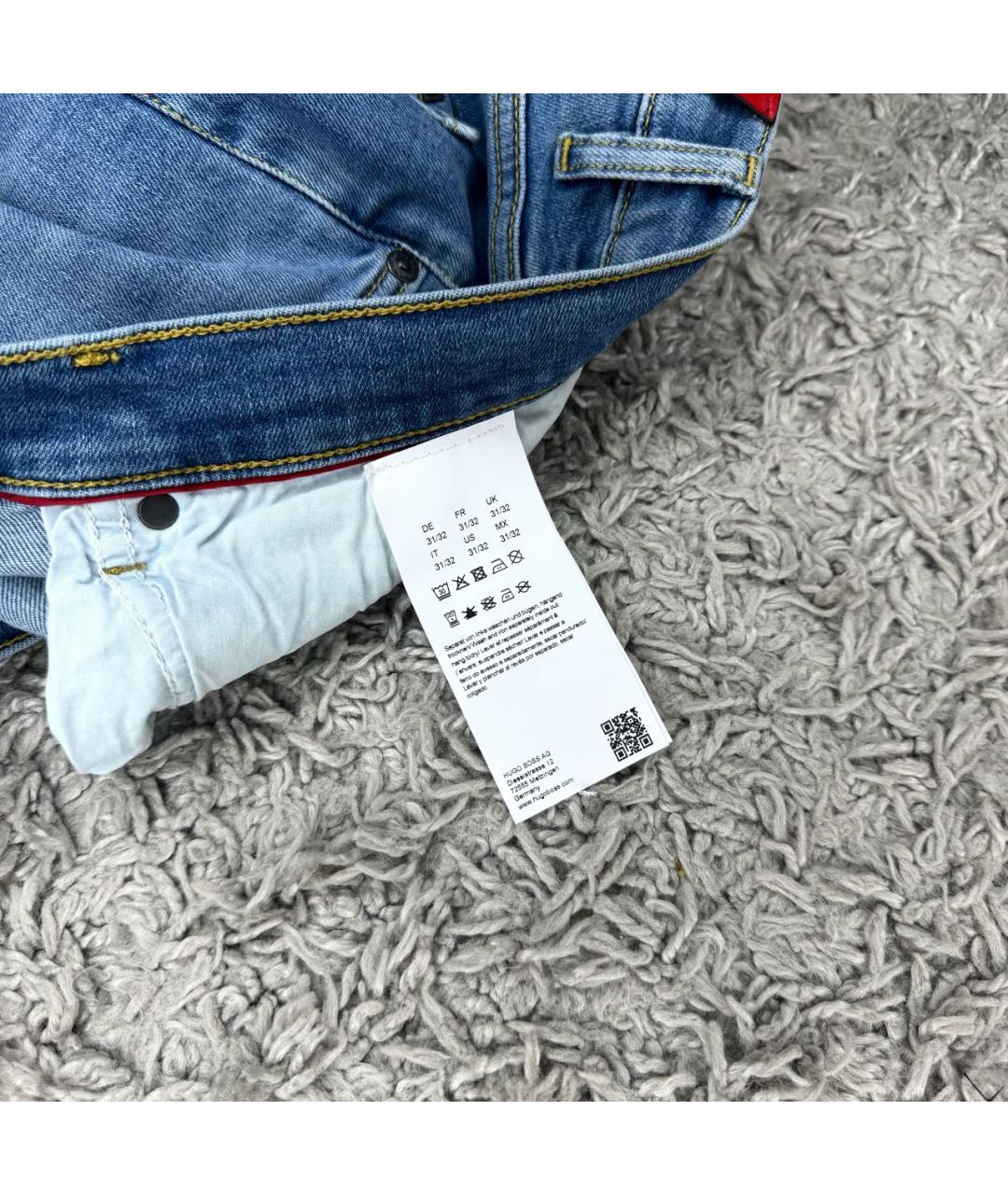 HUGO BOSS Синие хлопковые прямые джинсы, фото 7