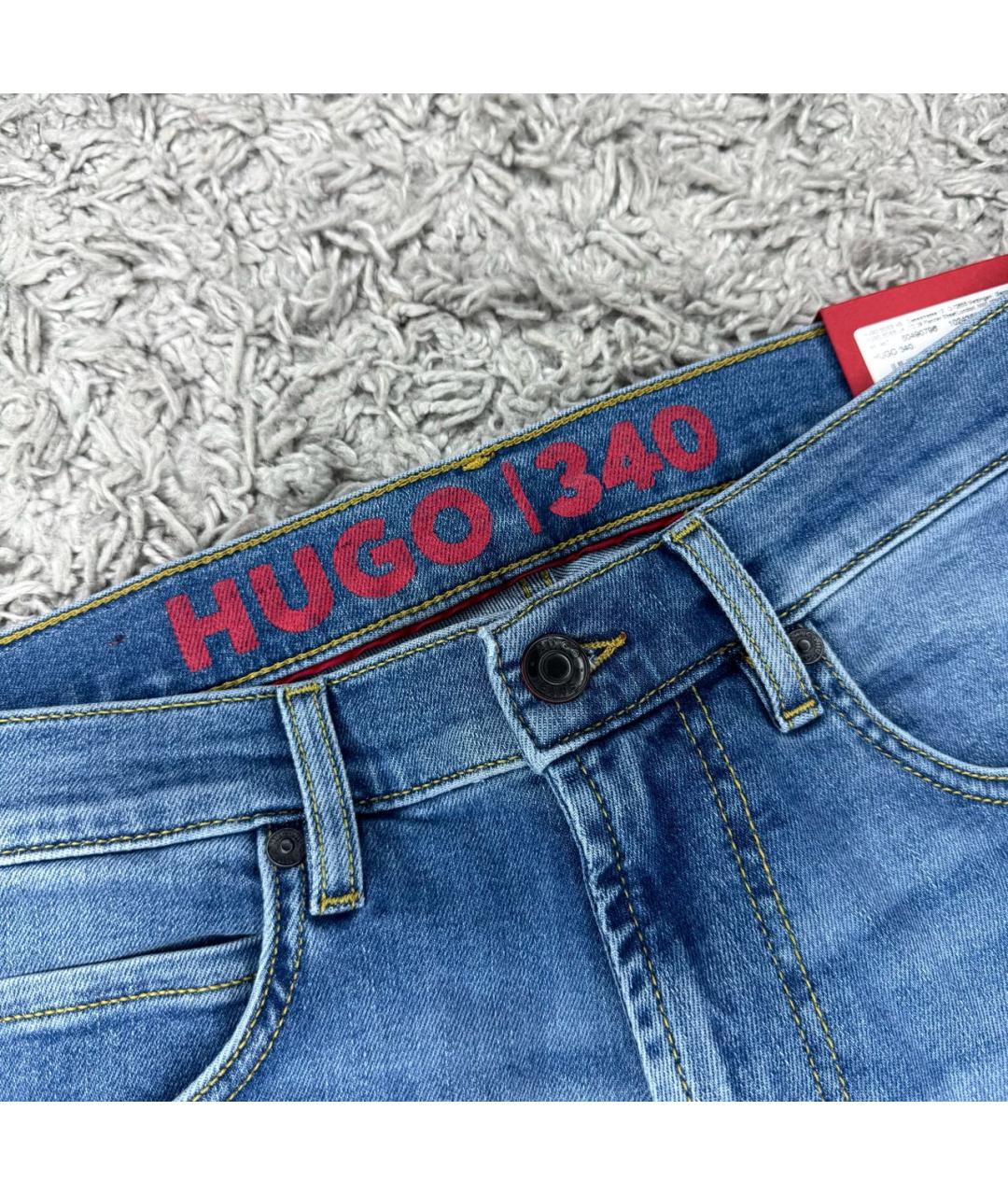 HUGO BOSS Синие хлопковые прямые джинсы, фото 8
