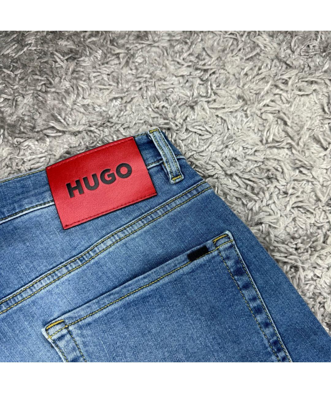 HUGO BOSS Синие хлопковые прямые джинсы, фото 3