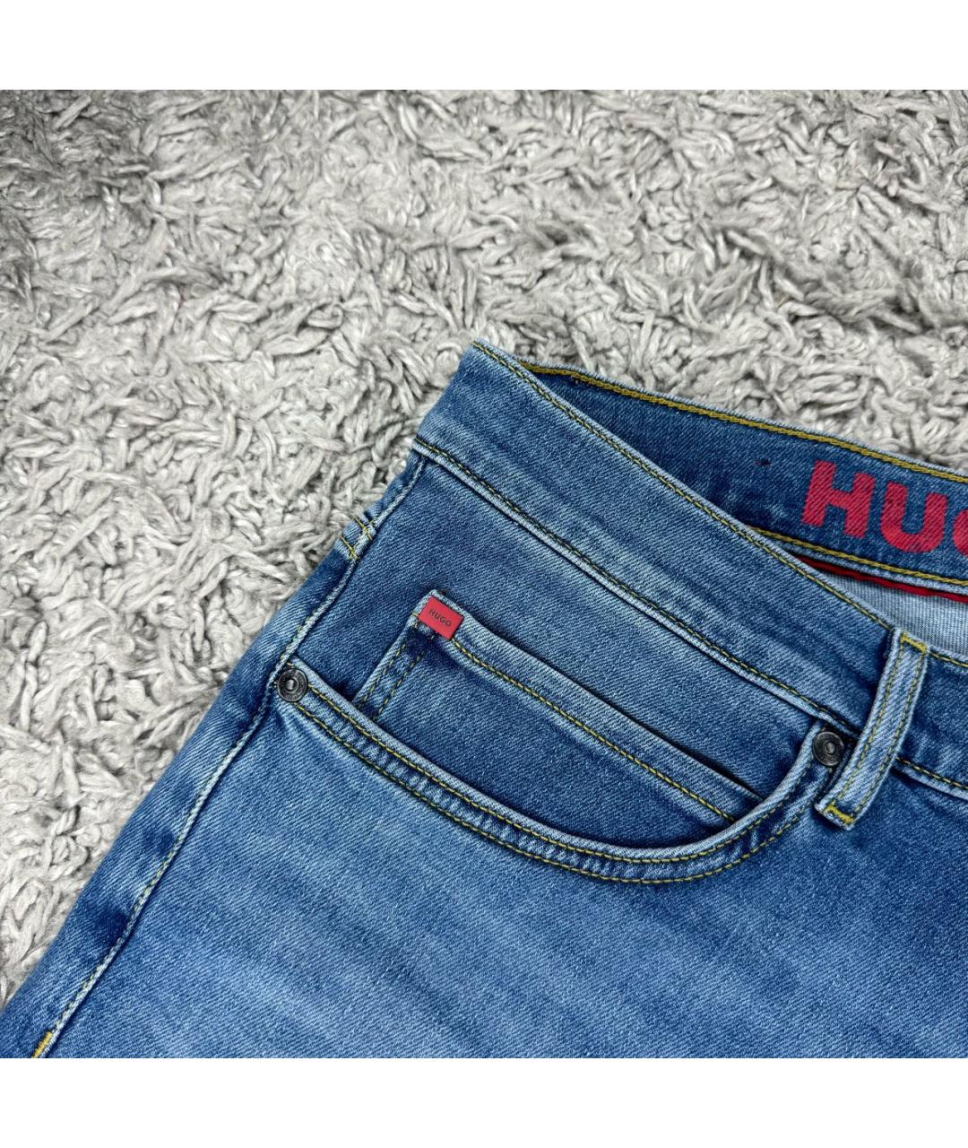 HUGO BOSS Синие хлопковые прямые джинсы, фото 5