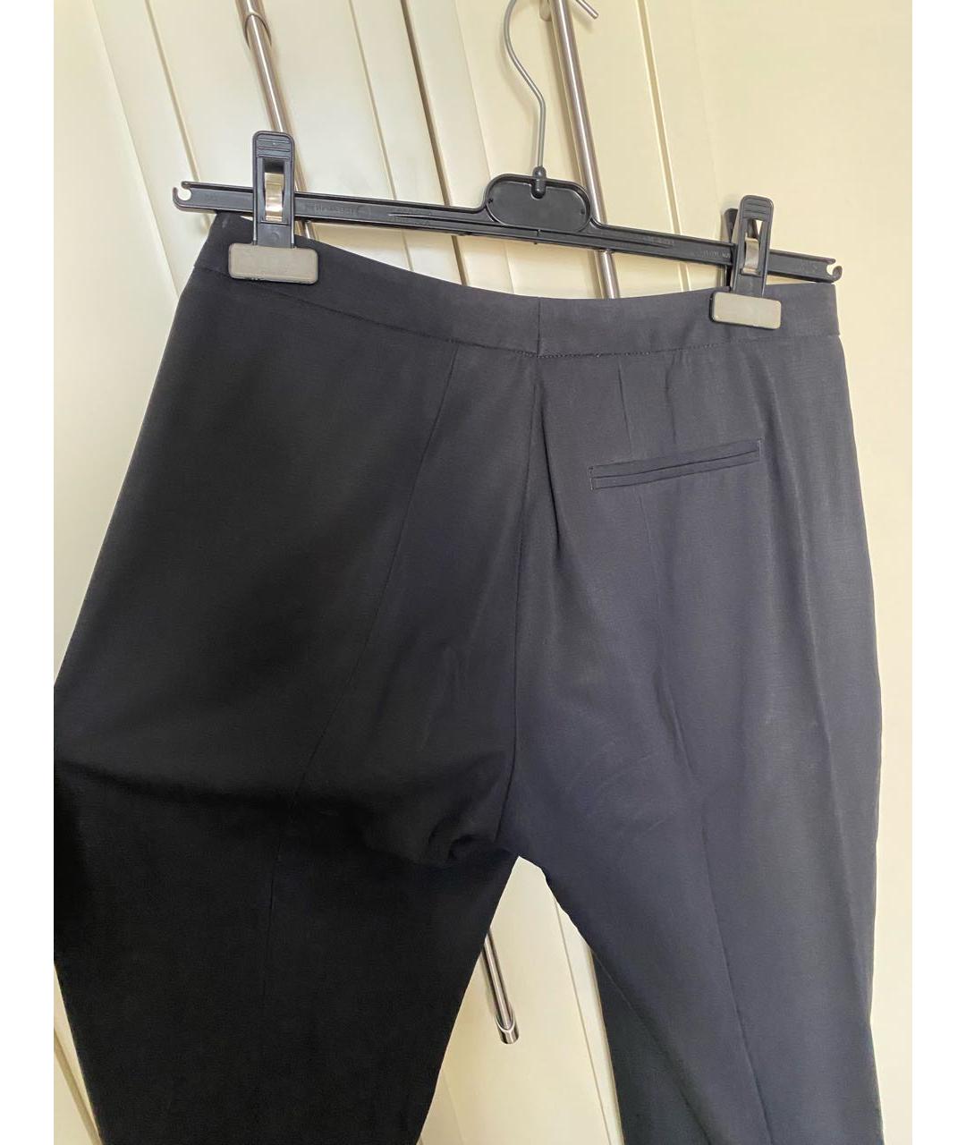 JIL SANDER Черные шерстяные прямые брюки, фото 3