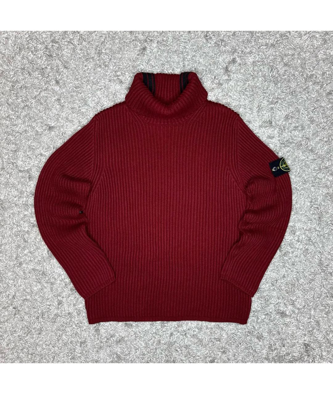 STONE ISLAND Бордовая хлопковая водолазка, фото 6