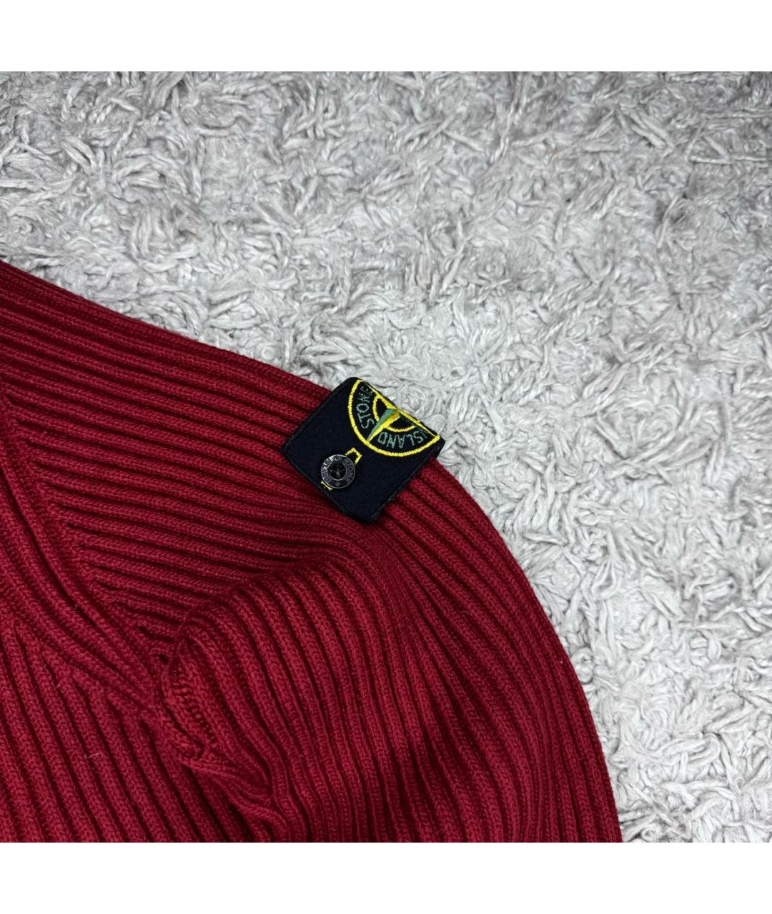 STONE ISLAND Бордовая хлопковая водолазка, фото 2