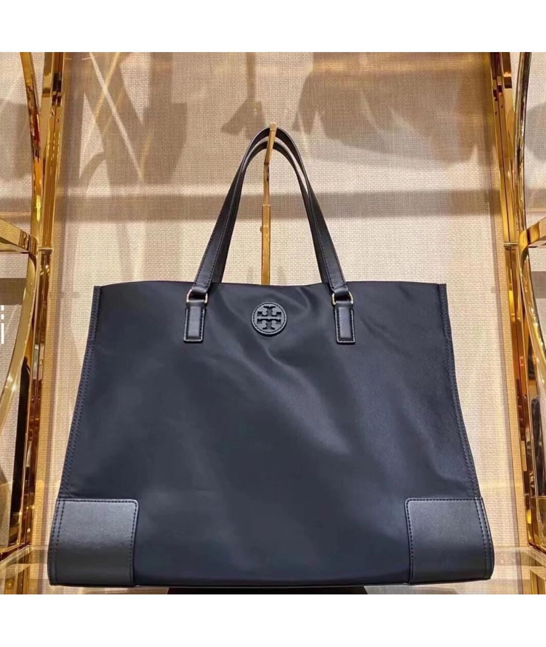 TORY BURCH Темно-синяя синтетическая сумка тоут, фото 6