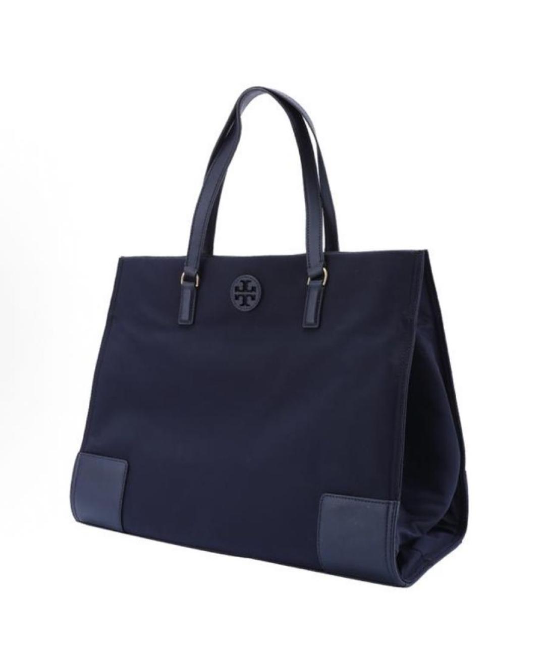 TORY BURCH Темно-синяя синтетическая сумка тоут, фото 2