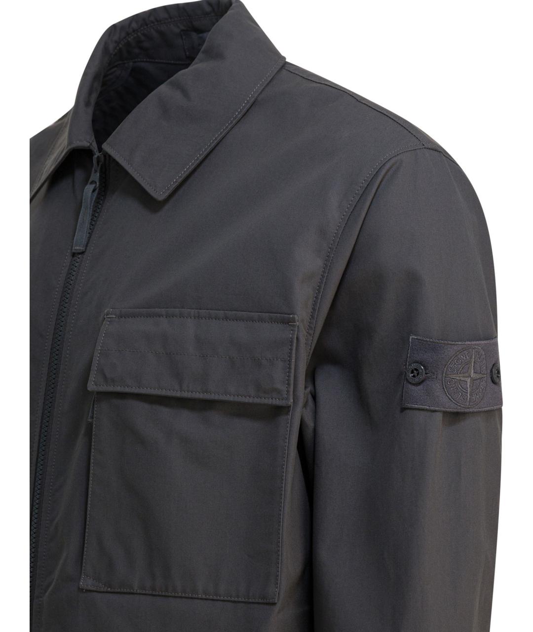 STONE ISLAND Антрацитовая хлопковая куртка, фото 4