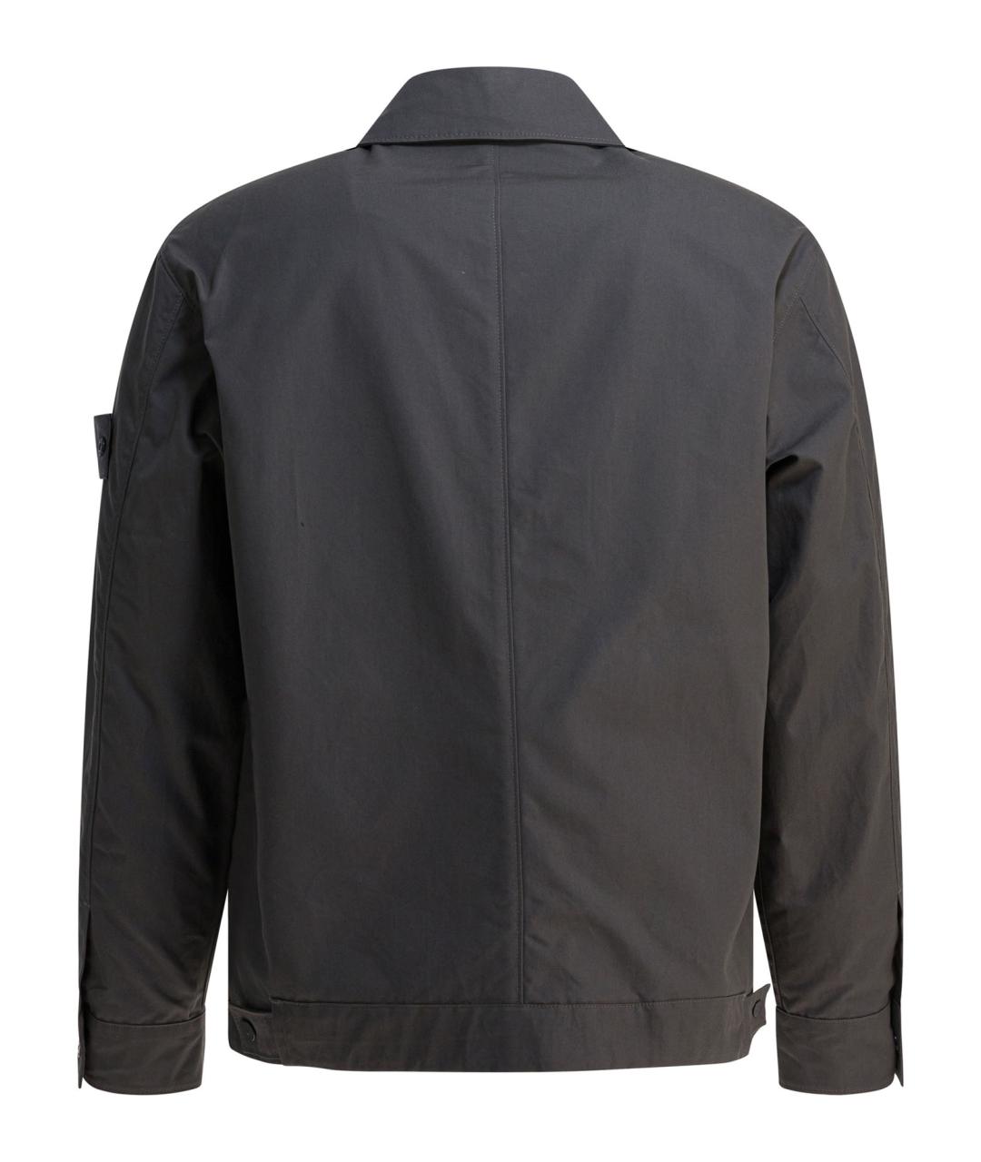 STONE ISLAND Антрацитовая хлопковая куртка, фото 2