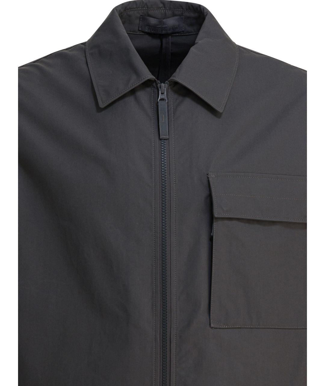 STONE ISLAND Антрацитовая хлопковая куртка, фото 3