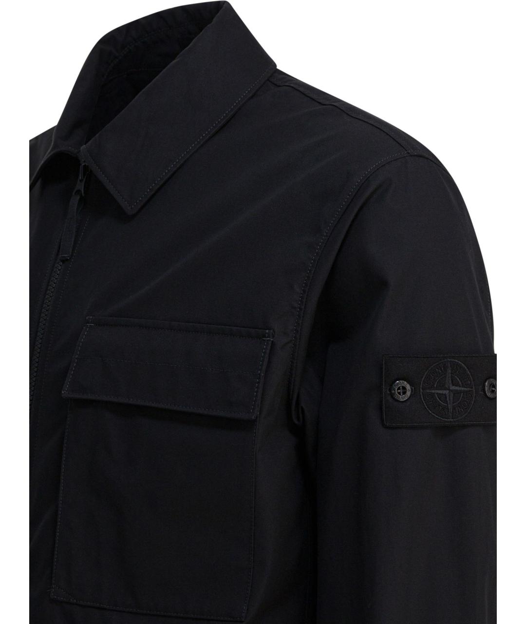 STONE ISLAND Черная хлопковая куртка, фото 4