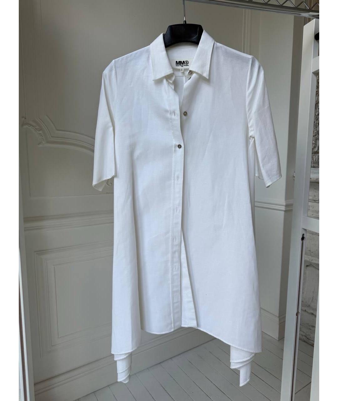 MM6 MAISON MARGIELA Белая льняная рубашка, фото 7