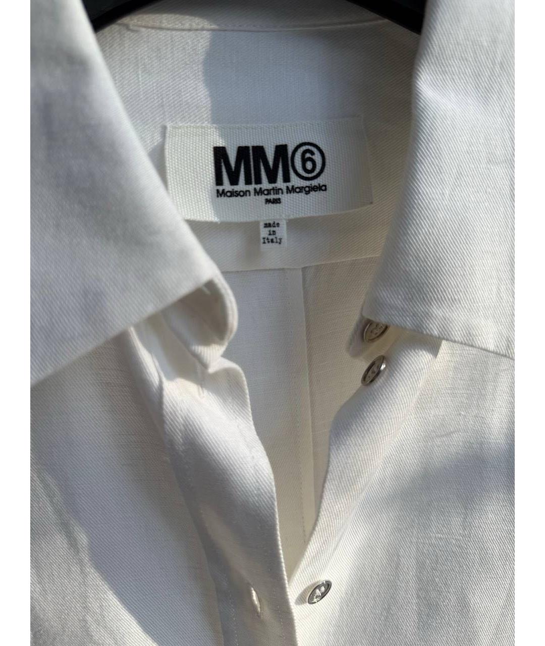 MM6 MAISON MARGIELA Белая льняная рубашка, фото 3