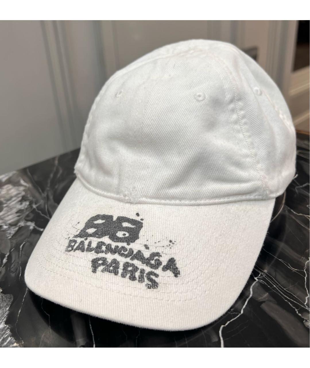 BALENCIAGA Белая хлопковая кепка, фото 2