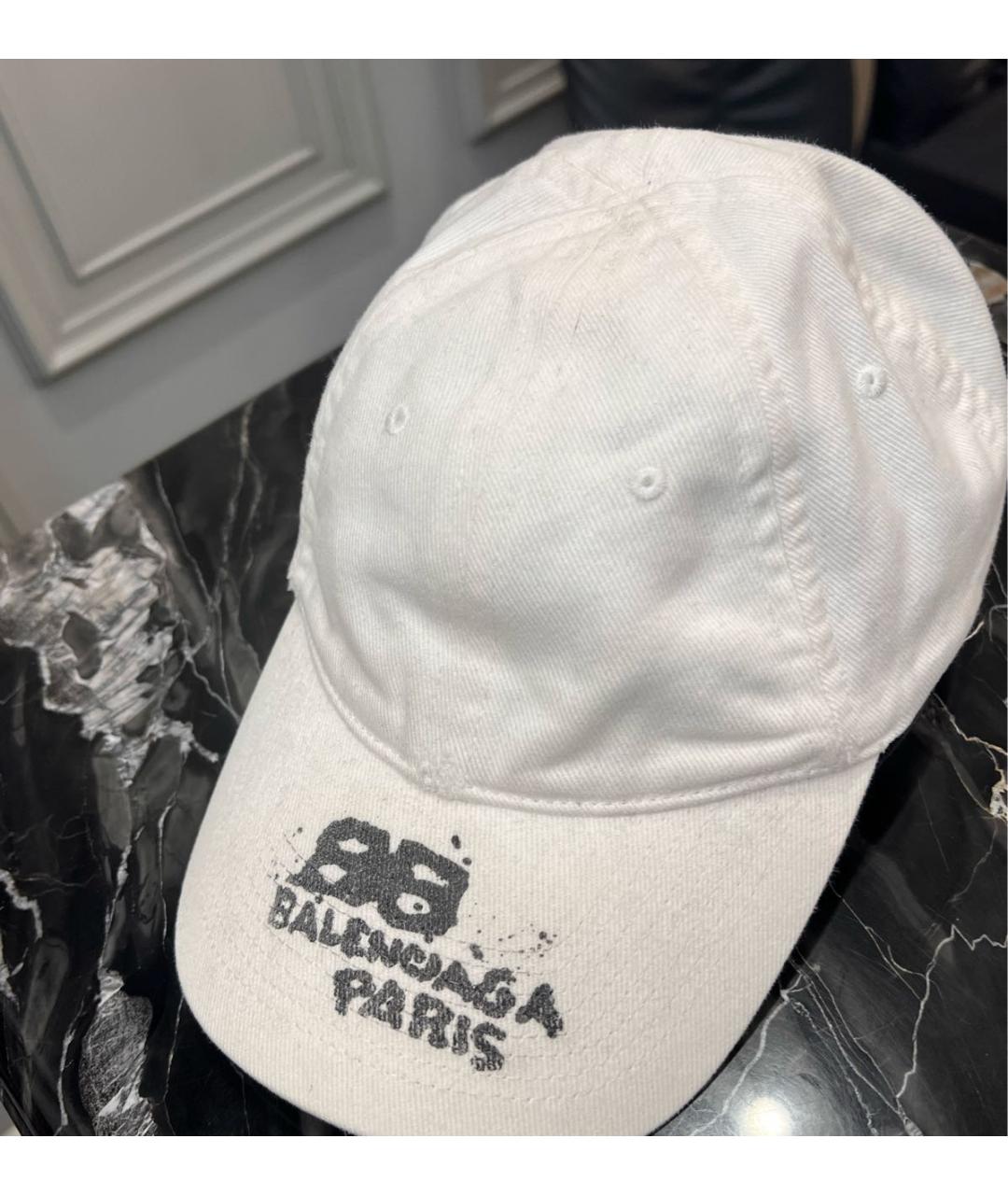 BALENCIAGA Белая хлопковая кепка, фото 3