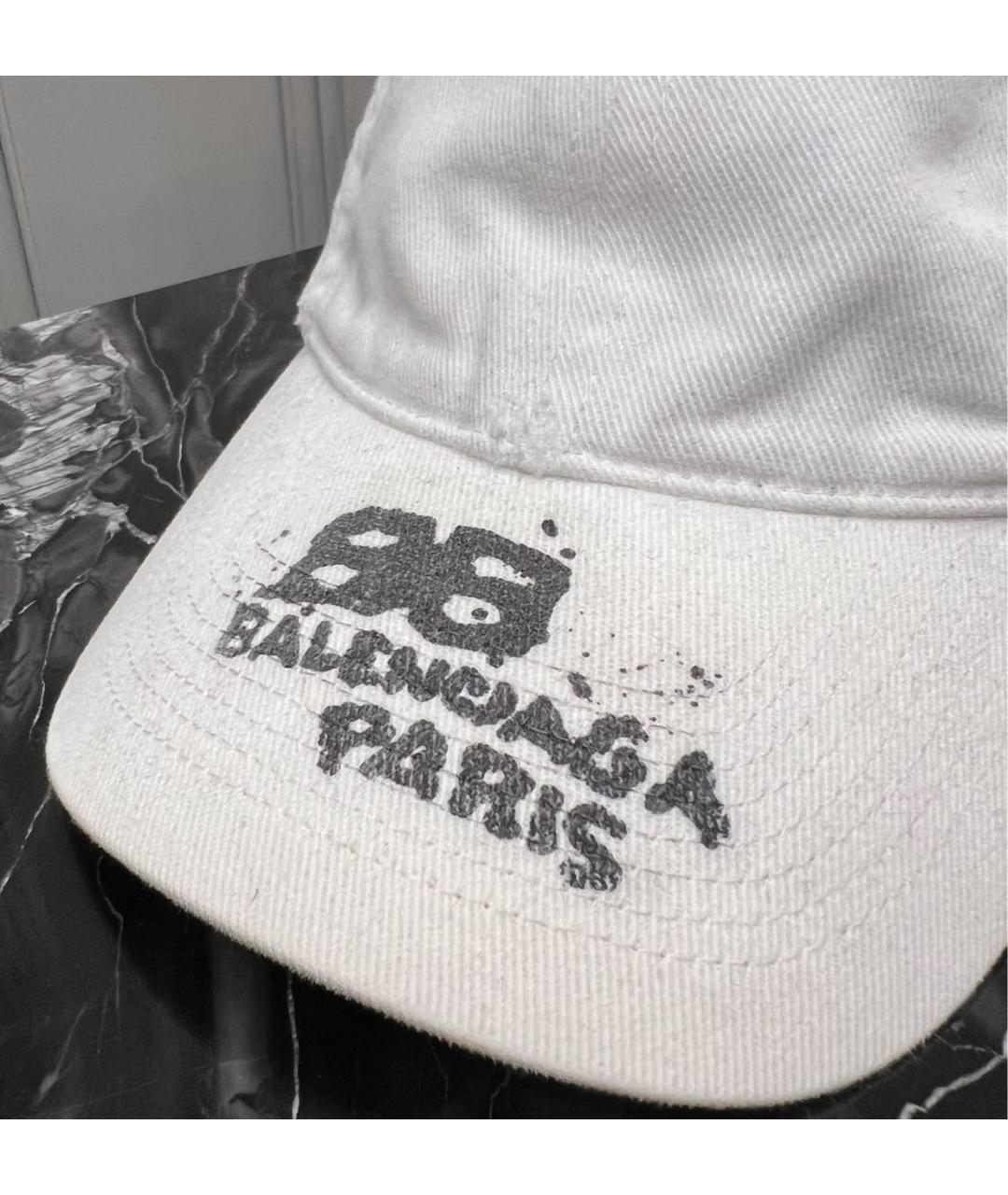 BALENCIAGA Белая хлопковая кепка, фото 4