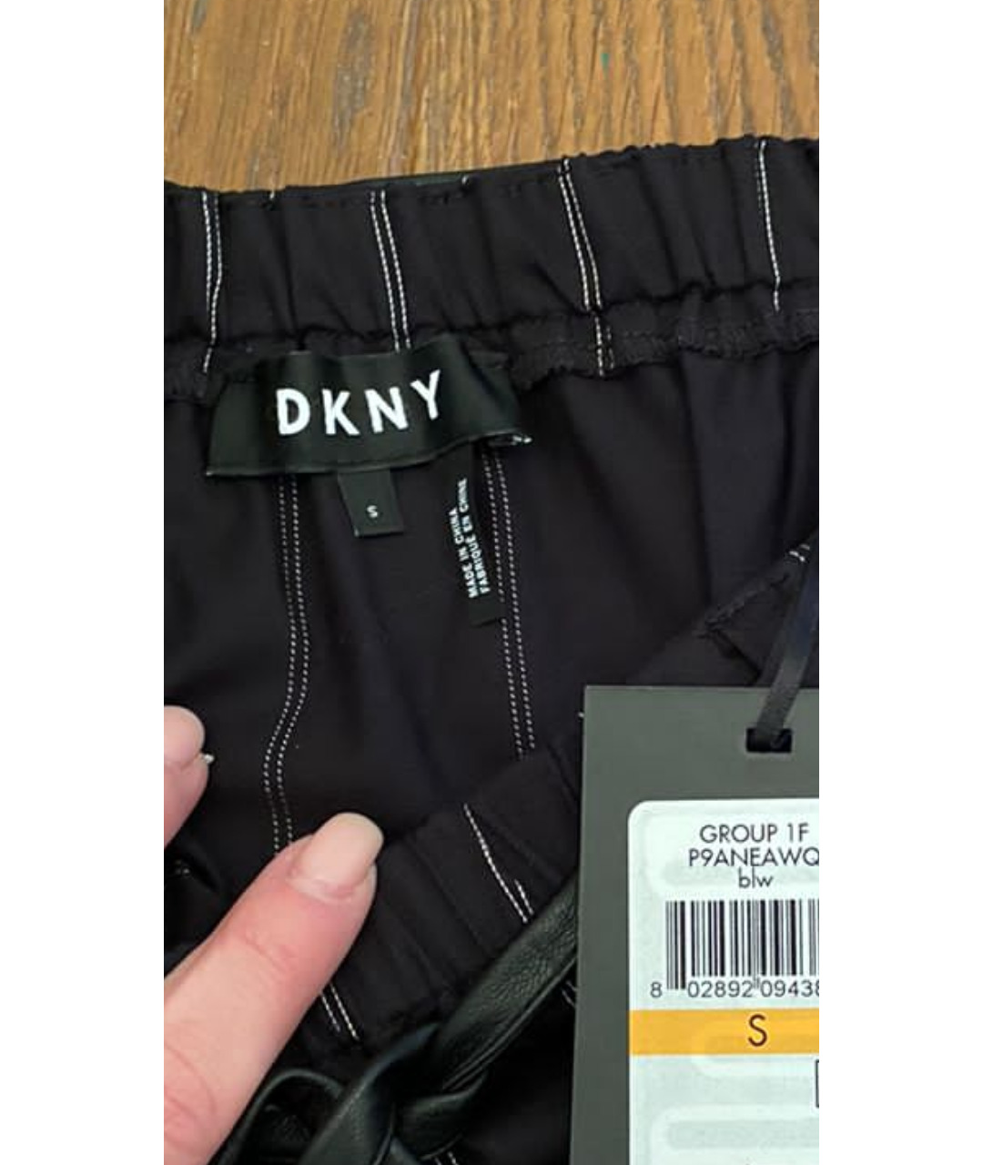 DKNY Черная хлопко-эластановая юбка миди, фото 4