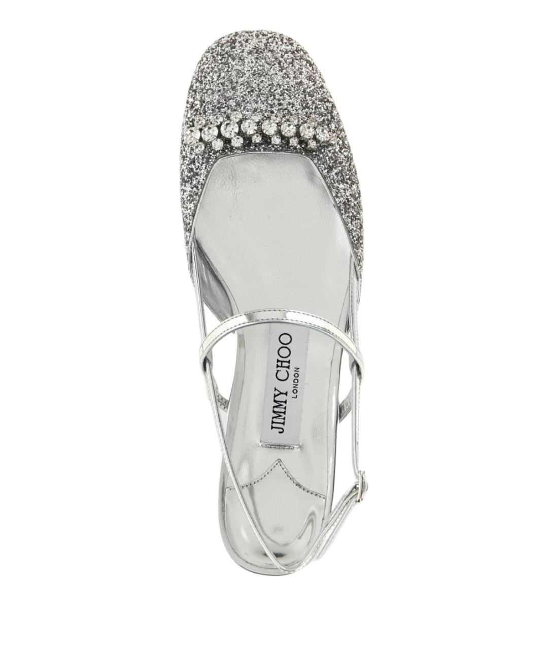 JIMMY CHOO Серебряные балетки, фото 4