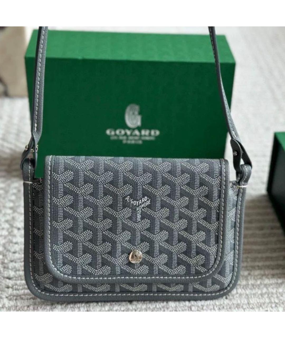 GOYARD Антрацитовая кожаная сумка через плечо, фото 2