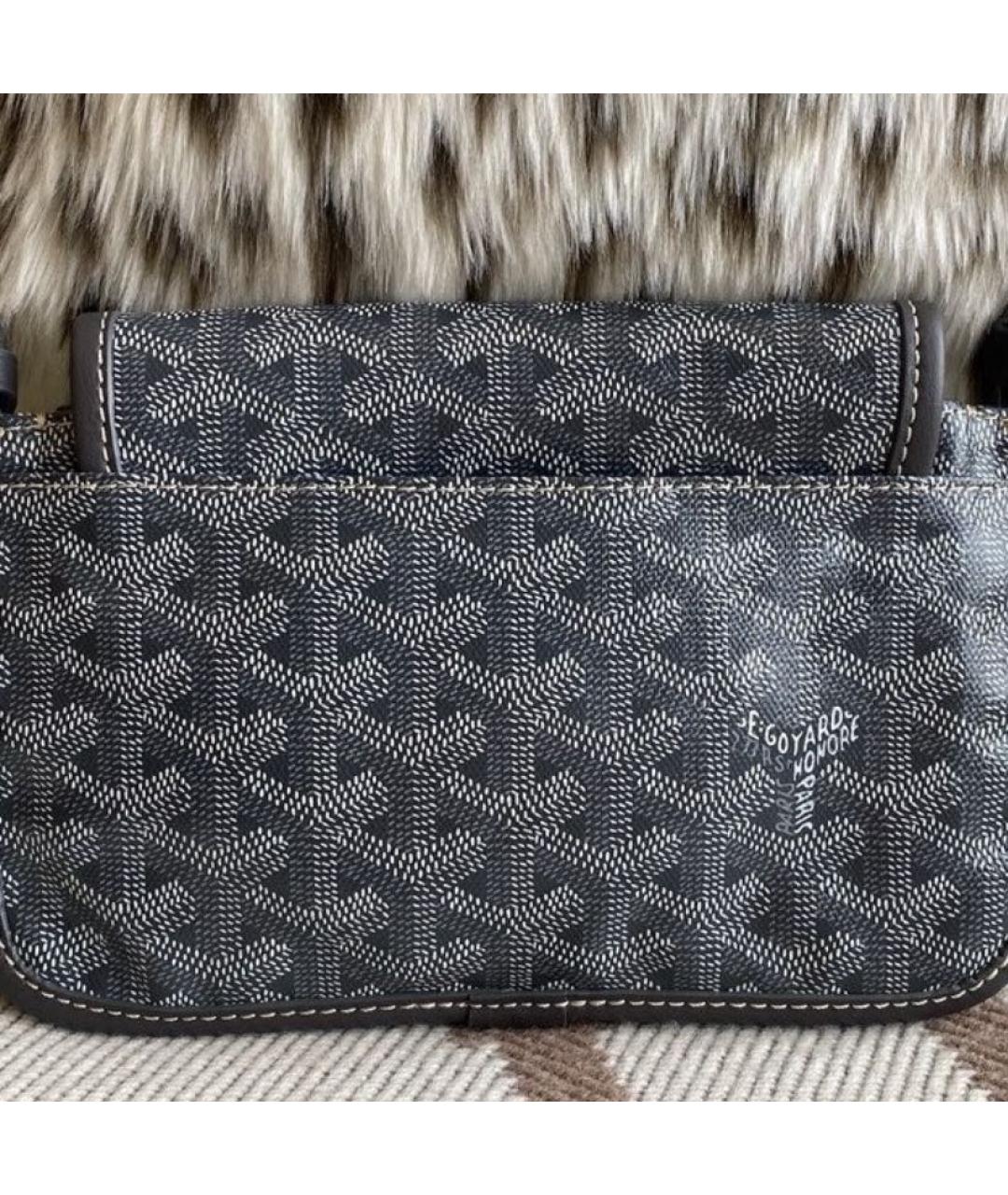 GOYARD Антрацитовая кожаная сумка через плечо, фото 4