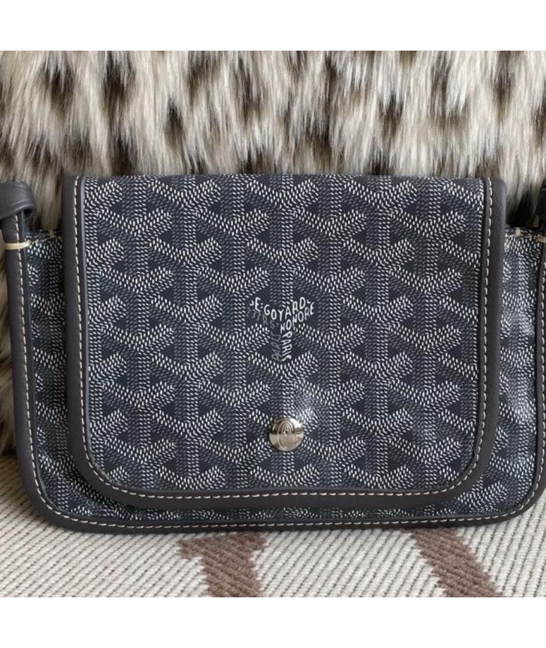 GOYARD Антрацитовая кожаная сумка через плечо, фото 3