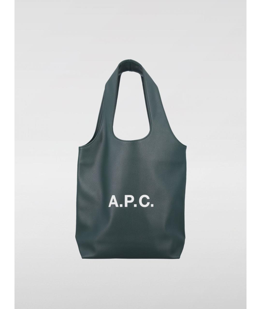 A.P.C. Зеленая сумка тоут из искусственной кожи, фото 4