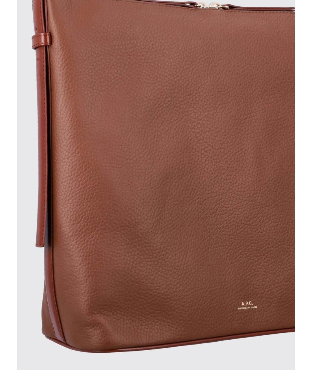 A.P.C. Коричневая сумка тоут, фото 3